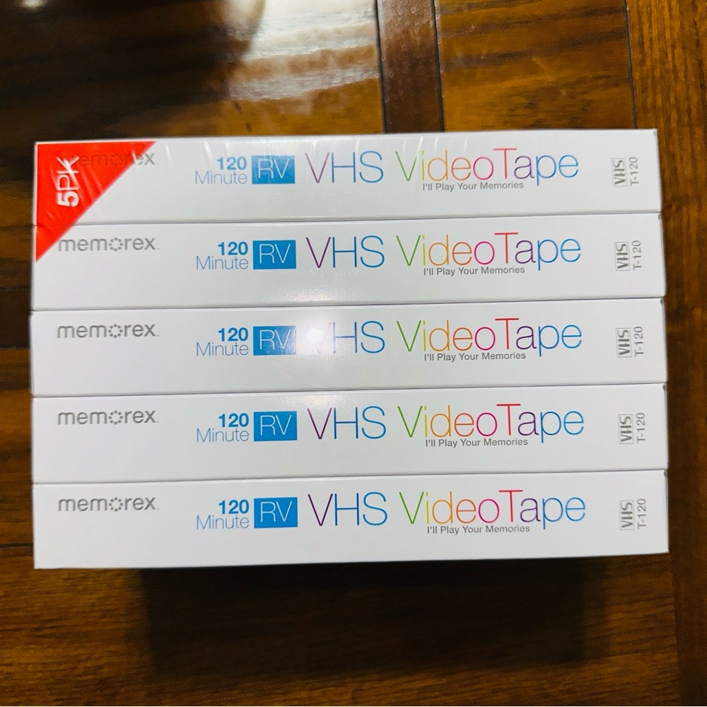 Memorex VHS Tape Blank Recordable Customizable Video Movie Tapes 5 Pack